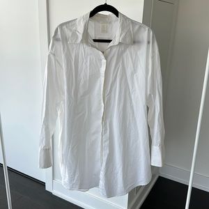 Oversized white H&M dress shirt